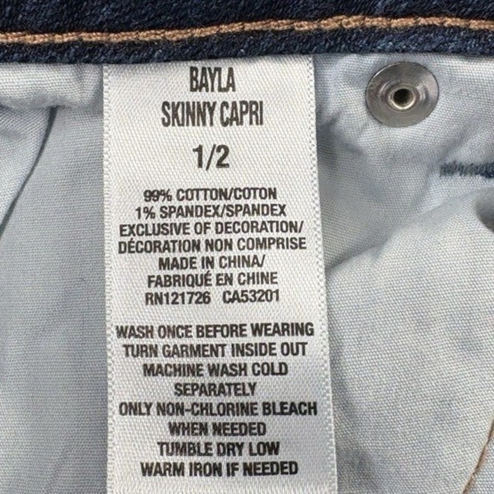 Aeropostale Bayla Skinny Capri Womens‎ 1/2 Dark Wash Distressed Stretch Denim - Picture 6 of 10